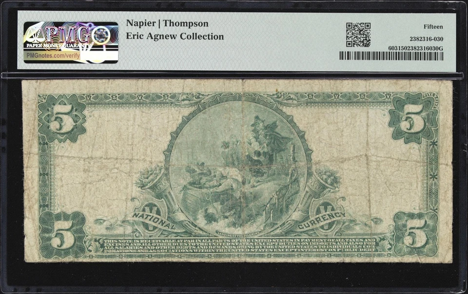 Merced, CA $5 1902PB Fr. 603 F&M NB Charter #10352 PMG Choice Fine 15 - Image 2 of 2