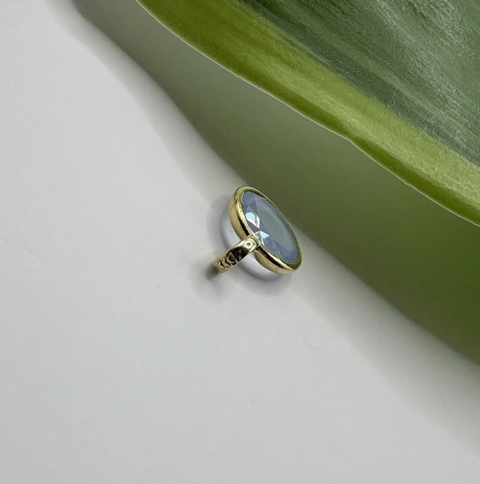 Kettenanhänger 333 Gold echt, blauer Zirkonia-Beryllfarben für Halskette NEU - Bild 4 von 4