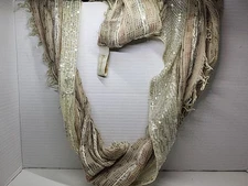 Collection Eighteen Boho Infinity Scarf Viscosse, Nylon, Metallic Fringed
