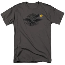 Army Left Chest Mens T Shirt Charcoal Officially Licensed