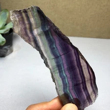 130g Natural candy Fluorite cut Polish/Rough Crystal specimens China g7575