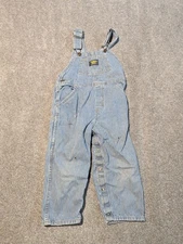 Vintage Osh Kosh Bgosh Overalls Youth 4T White Blue Striped 90s Vestbak Toddler 