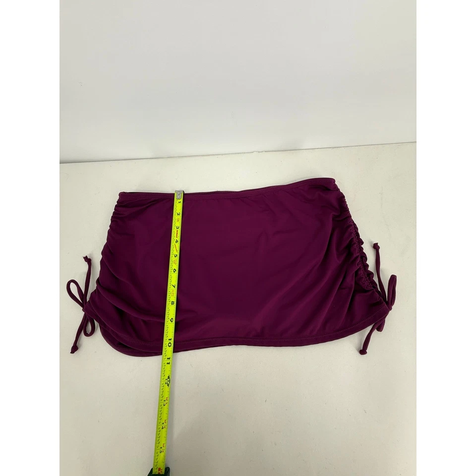 Apt 9 Falda de Natación Cubre Cordón Acanalado Borgoña Talla L Foto 2 de 4