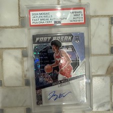 2024-25 Panini Mosaic Autographs Fast Break Jaylen Wells #AFB-WEL PSA 9 Auto 9