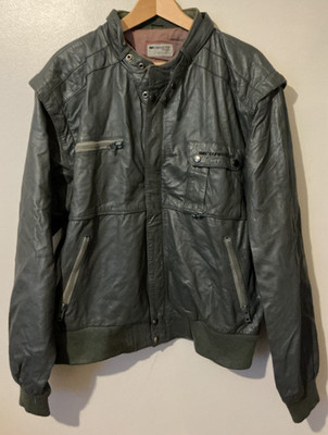 Corvette Design Lederjacke Herren Mid America Motorworks gefüttert Taschen grau