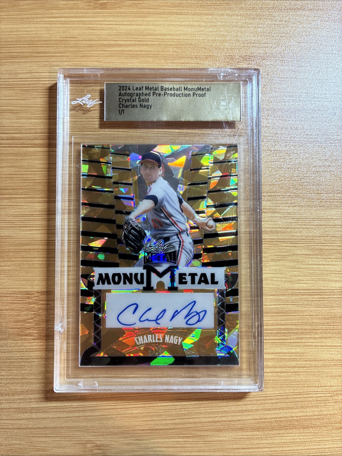 2024 Leaf MonuMetal Auto Pre Production Proof Crystal Gold Charles Nagy 1/1