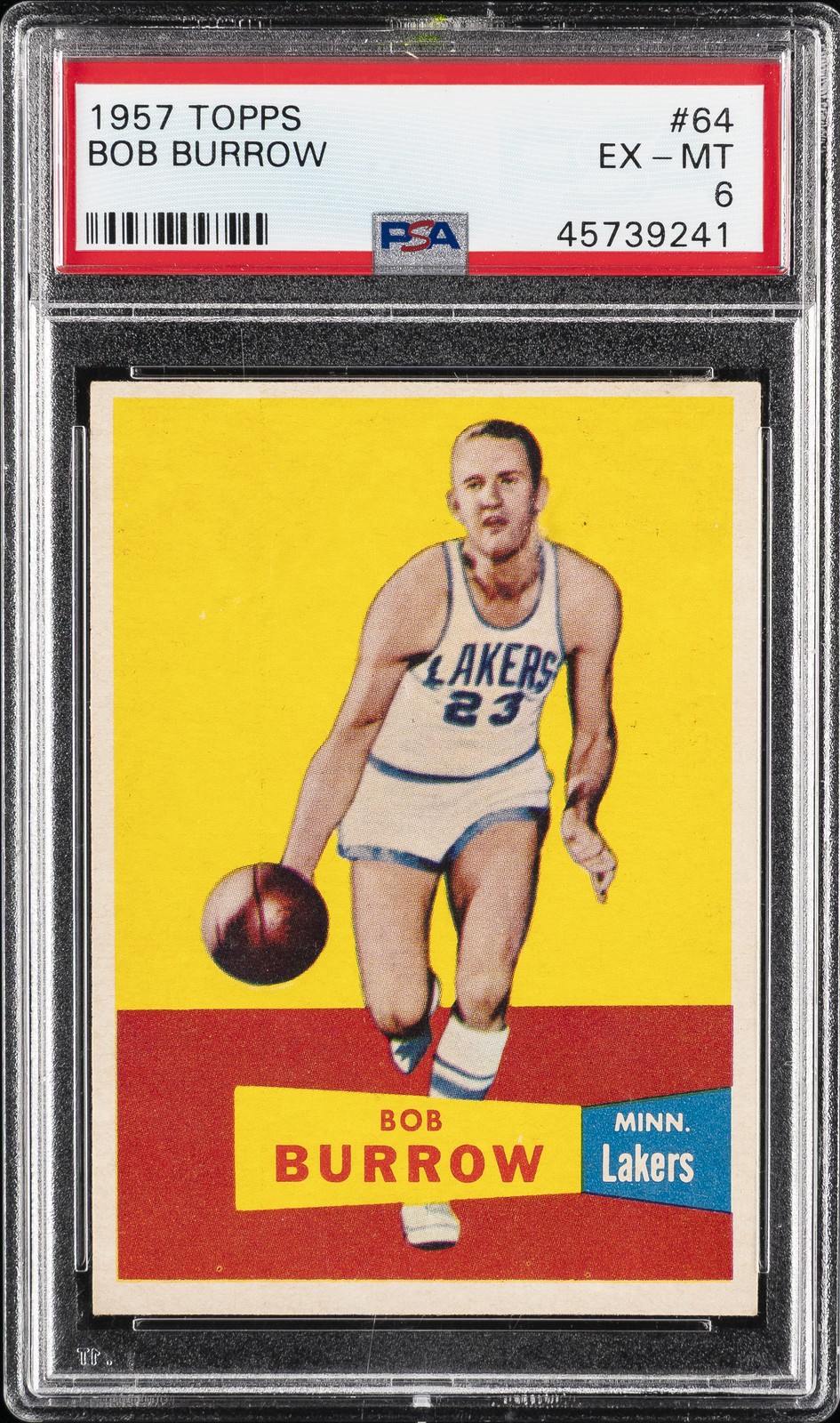 1957 TOPPS #64 BOB BURROW PSA 6