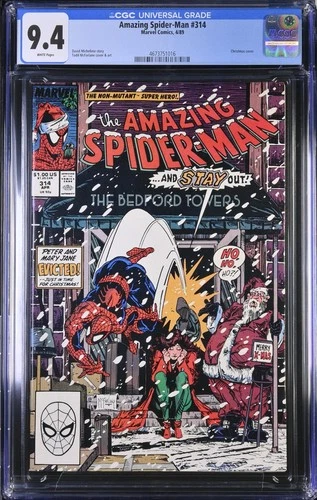 AMAZING SPIDER-MAN #314 (1989) CGC 9.4 WP💥McFARLANE XMAS COVER💥🔥GEM SLAB🔥