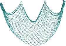 Decorative Fishing Net 80x40 Inch, Large Aqua Picture Fish Net, Wall Photo Hangi