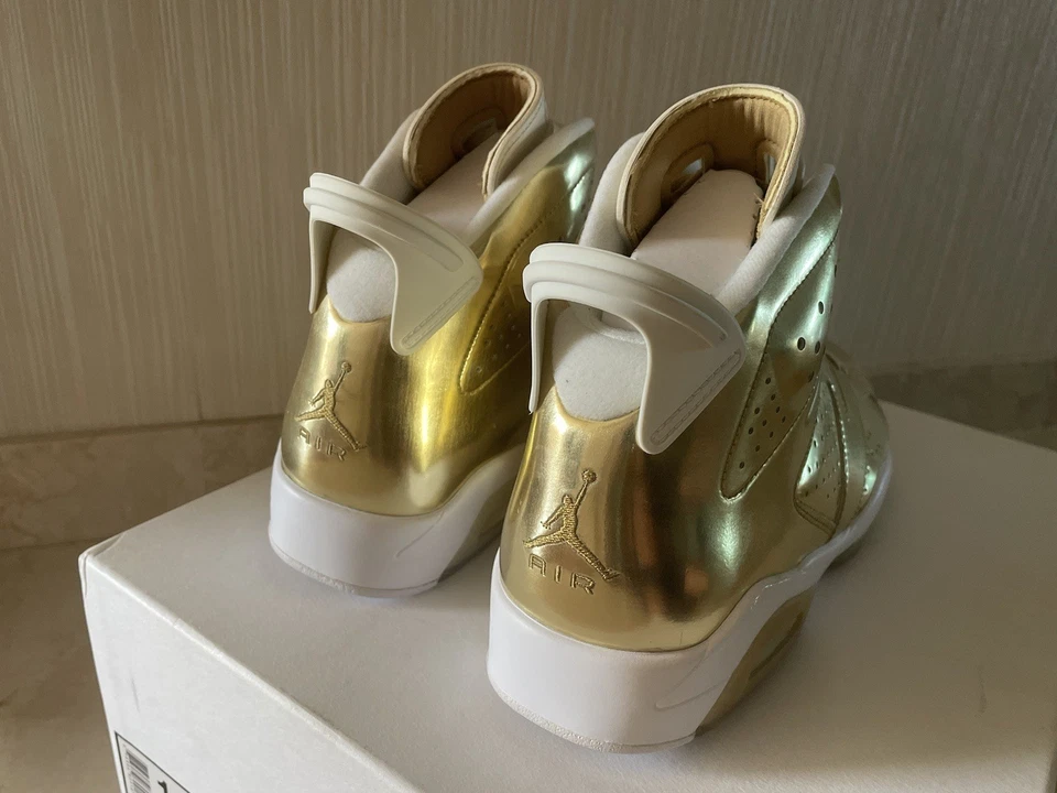 NUEVO NIKE AIR JORDAN 6 RETRO PINNACLE METÁLICO DORADO-BLANCO Talla 11 [854271-730] Foto 2 de 4