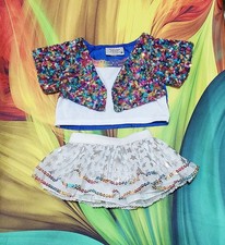 Build a Bear Shirt Rainbow Sequined Jacket Tulle Skirt Girls Outfit Clothes 47I