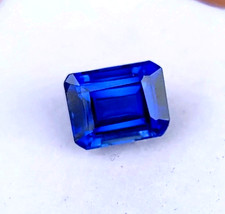 9 Ct Natural Blue Flawless Sapphire Emerald Cut Certified Loose Gemstone