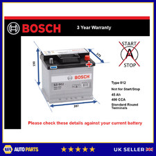 Battery fits SUBARU FORESTER LEGACY JUSTY IMPREZA OUTBACK Bosch 012 New