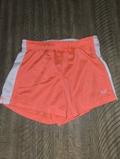 Justice Mesh Athletic Shorts Orange White Contrast Girls Size 8