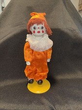 Vintage Collectible Clown Porcelain Ceramic Head and hands orange outfit