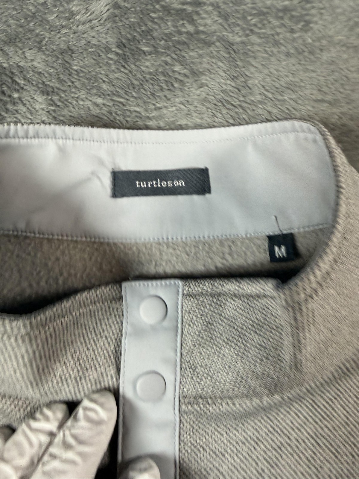 Turtleson Snap Pullover Mens Medium Gray Mock Nec… - image 5