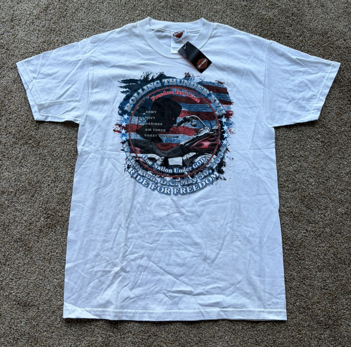 Vintage Harley Davidson T Shirt Mens M Rolling Thunder Let Freedom 