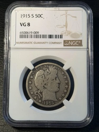 1915 S Barber Half Dollar NGC VG08