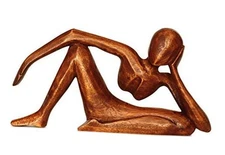 12" Abstract Sculpture Wooden Handmade Handcrafted Art - Relaxing Man - Model A