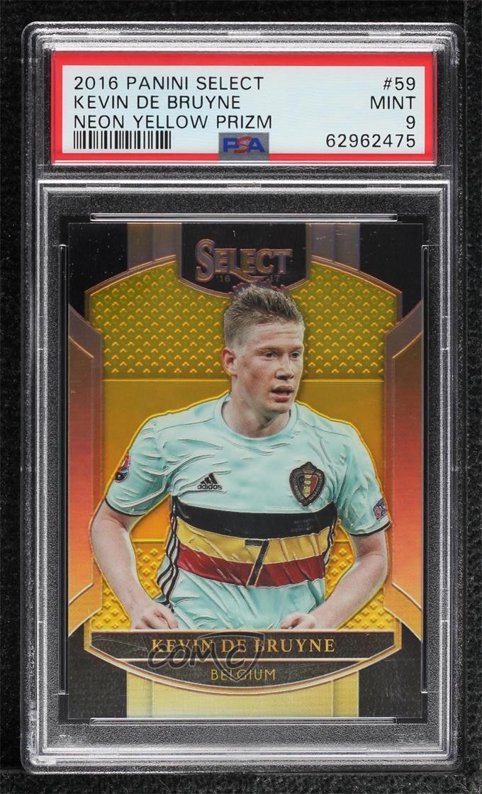 2016 Select Terrace Neon Yellow Prizm 46/125 Kevin de Bruyne #59 PSA 9 MINT 0a6s