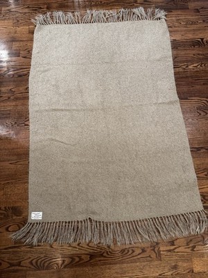 Vtg Ivory Cream Churchill Weavers Handwoven Throw Blanket Original Tag 48X72 