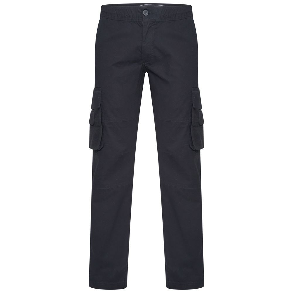 Kam Pantalones Cargo Extra Altos De Stretch Fit Para Hombre En Negro, 34W-46W