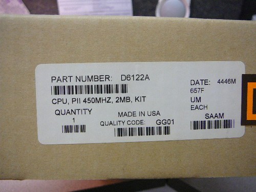 HP XEON 450MHZ 2MB PROCESSOR UPGRADE KIT PN: D6122A **NEW IN MFG BOX** - Picture 8 of 8