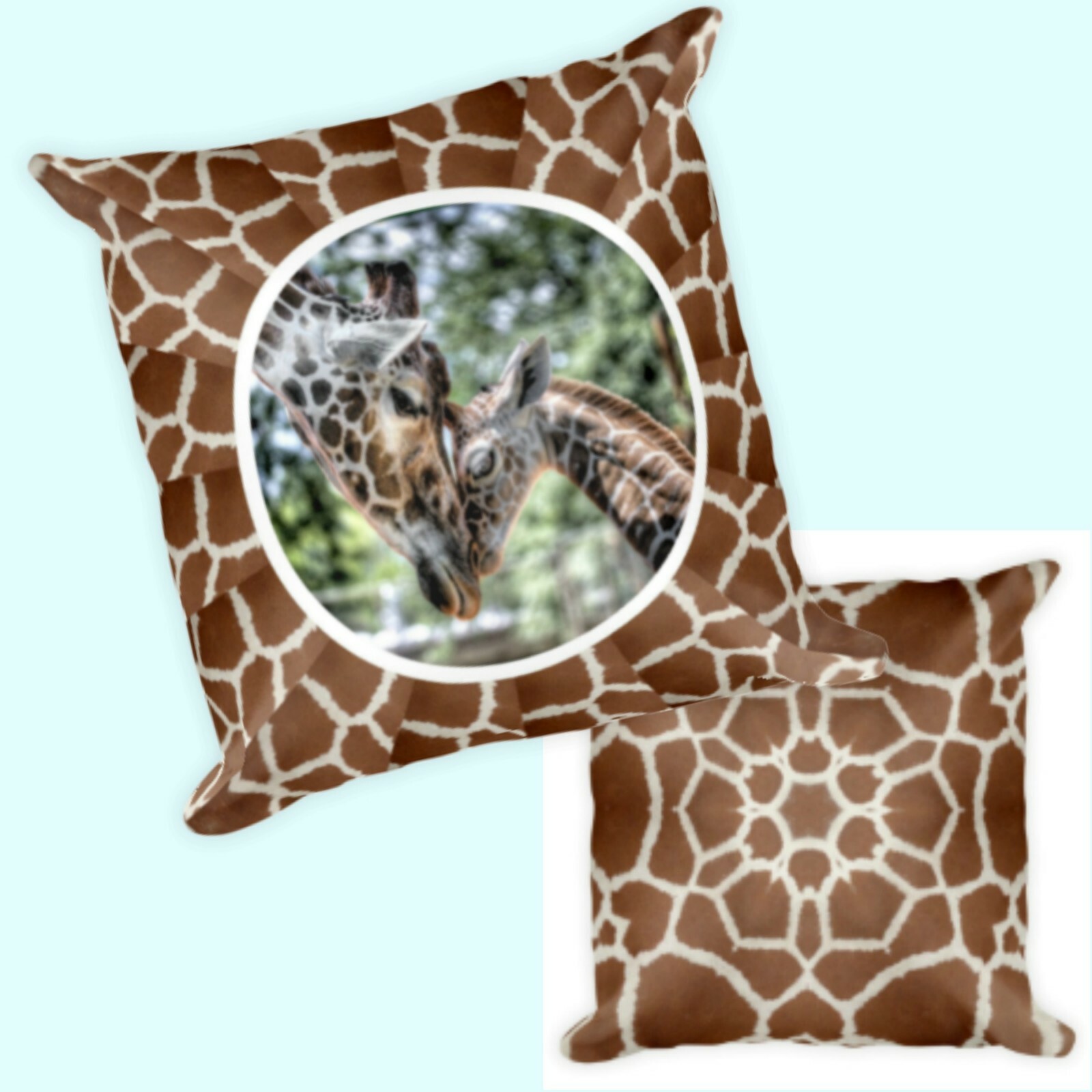 Giraffe Pillow Throw Pillow 18x18 Square eBay