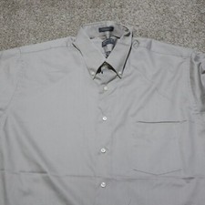 Arrow Tan Brown Button Down Dress Shirt Long Sleeve Men's Size 17 17.5 34 / 35