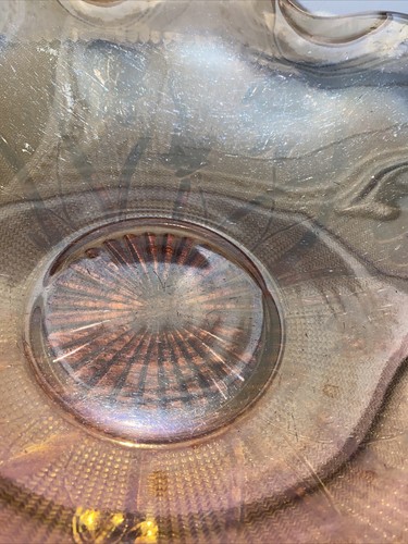 Vintage Jeanette, Iris and Herringbone Ruffled Bowl Iridescent Marigold 11.5” - Picture 5 of 9