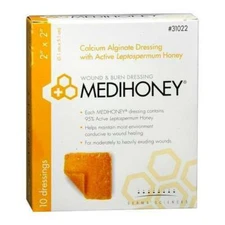 Medihoney Calcium Alginate Dressing, 2 in. x 2 in., Box of 10