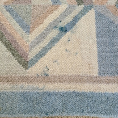 Tappeto kilim lana tessuto a mano design geometrico vintage 3' 1" x 5' 1" - Foto 6 di 7