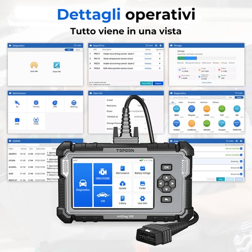 TOPDON AD500 Dispositivo Diagnostico Auto OBD2 Scanner 6 Funzioni AutoVIN TCM - Bild 15 von 24