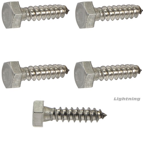 1/2 x 2-1/2" Lag Bolts Hex Head Stainless Steel Heavy Duty Wood Screws Qty 10 - 第 1/1 張圖片