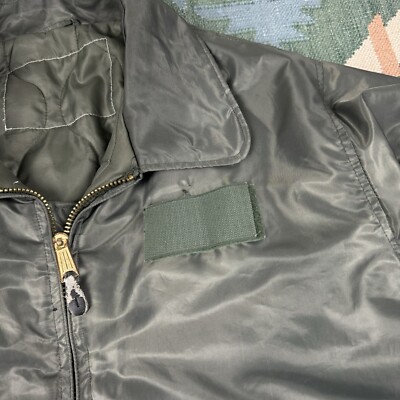 【VINTAGE】80〜90s made in USA MA-1 Vintage Ma-1 Flyer USA Black Bomber Jacket Boxy Fit Kanye