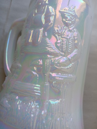 Federal Glass USA Moonglow Iridescent Opalescence D Handle VIntage Mug Cup Pair - Picture 13 of 16