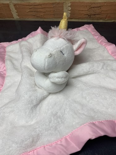 Carters Unicorno Coperta di Sicurezza Corno Oro Bianco Rosa Bimba Lovey - Foto 10 di 11