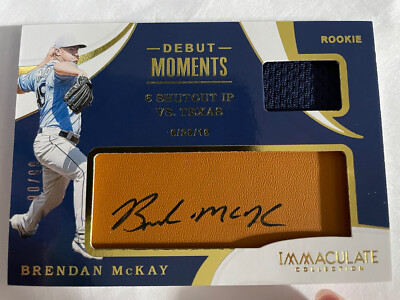2020 Panini Immaculate Tan Leather /99 Brendan McKay #DM-BM Rookie Auto RC