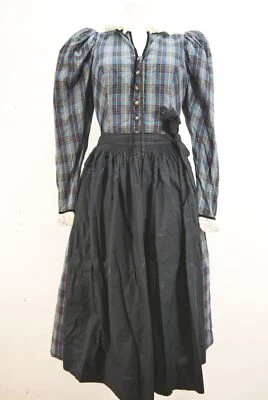Rowe Dirndl Spitze langarm Puffärmel Vintage hochgeschlossen mit Schürze Gr.38 - Bild 1 von 4