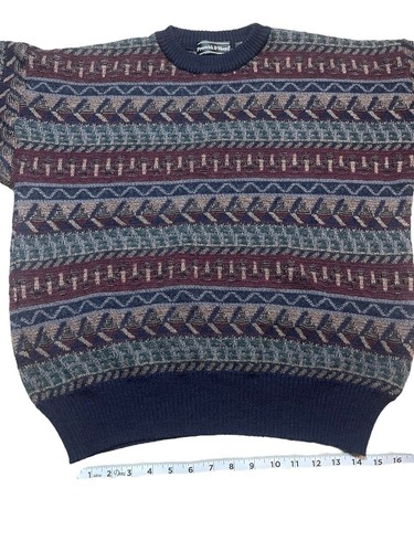 Suéter Prestwick & Moore Vintage Multicolor Geo Patrón Años 90 Moda Talla XL - Imagen 8 de 9