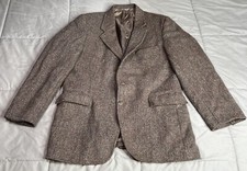 Levi's Blazer Men Size 42L Brown Pure Wool American Western Tweed Menswear