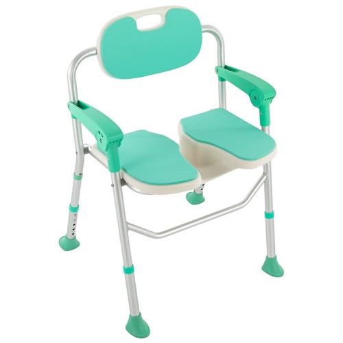 Shower Chair 350lbs with Backrest Armrests Bath Seat Height Adjustable Chair - Picture 6 of 23