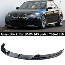 For BMW E60 E61 M5 06-2010 H-Style Gloss Black Front Bumper Lip Body Kit Spoiler
