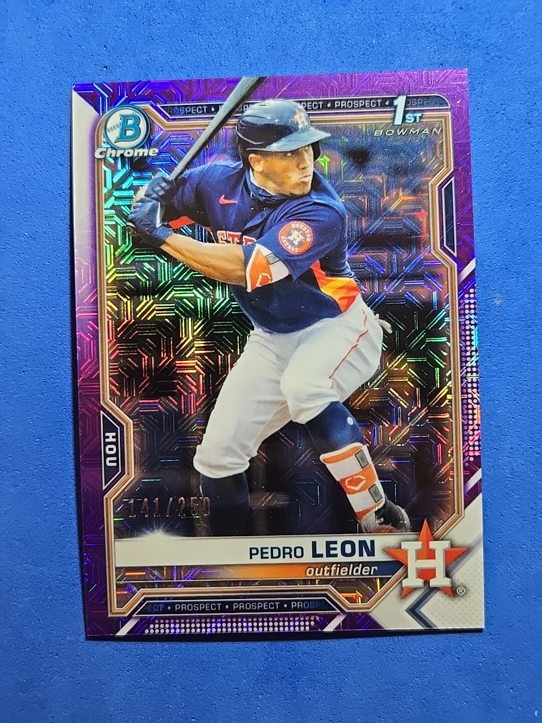 2021 Pedro Leon /250 ROOKIE RC Bowman Chrome #BCP-189 Purple Mojo  Refractor