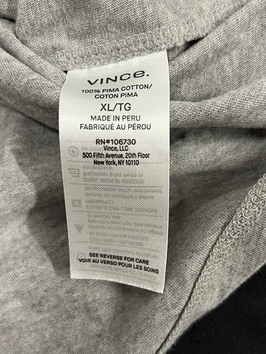 Vince graues kurzärmliges Button-Down-Hemd aus Pimabaumwolle grau - Extra Large XL - Bild 8 von 9