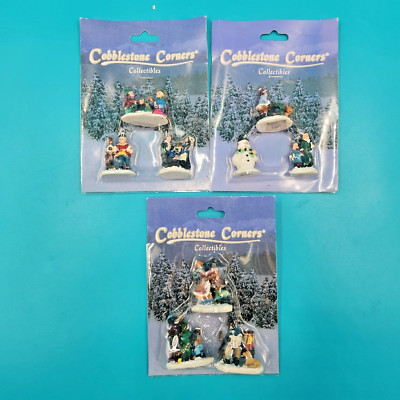 Cobblestone Corners Christmas Miniature Collectibles Lot of 3 New in Package.