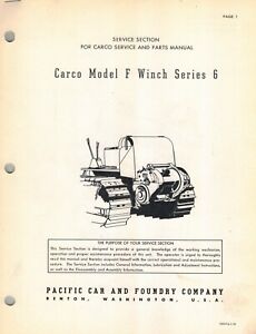 CARCO F WINCH Series 6 SERVICE MANUAL | eBay