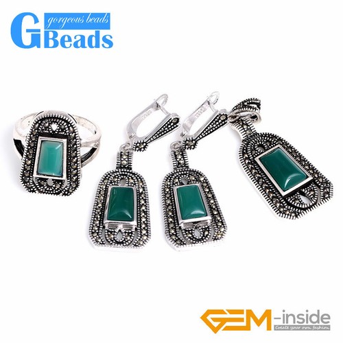 Conjuntos Dije Escudo Piedra Remaches Cuentas Pendientes Colgante Anillo Joyería con Caja de Regalo - Imagen 49 de 56