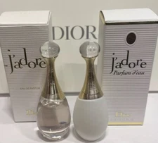 DIOR J'adore Parfum d'eau mini +J'adore EDP travel splash Each 5 ml +2 Free Vial