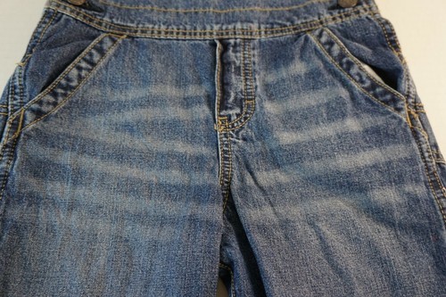 OshKosh B'Gosh SZ 3T Heritage Overalls Denim Vestback Carpenter Logo Whiskered - Picture 3 of 10